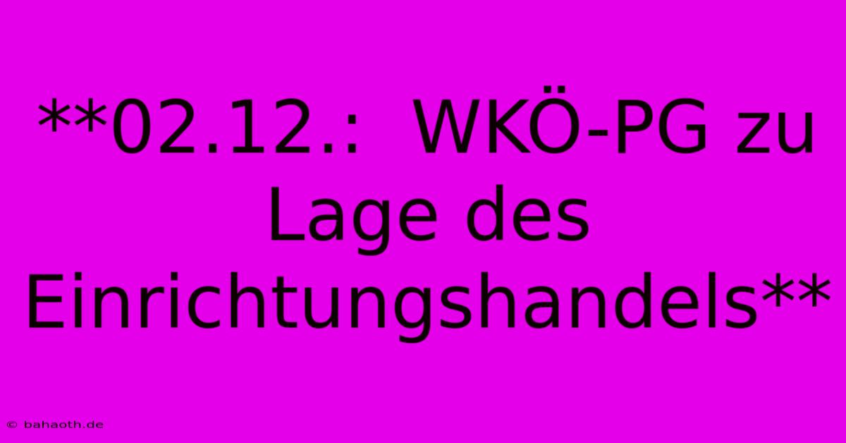 **02.12.:  WKÖ-PG Zu Lage Des Einrichtungshandels**