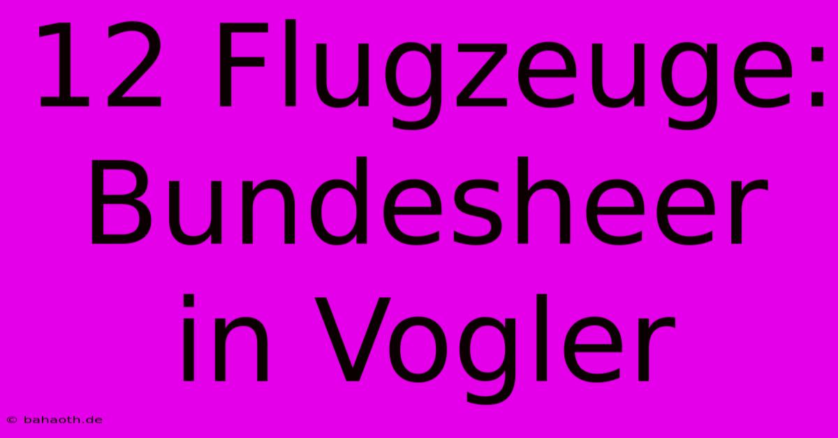 12 Flugzeuge: Bundesheer In Vogler