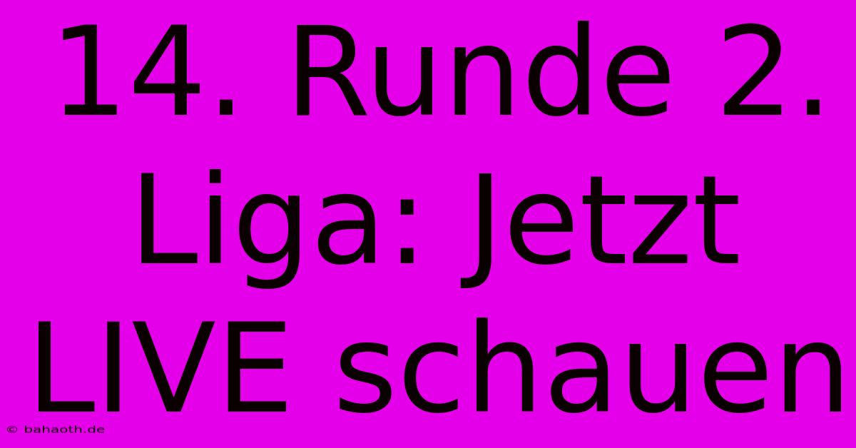 14. Runde 2. Liga: Jetzt LIVE Schauen