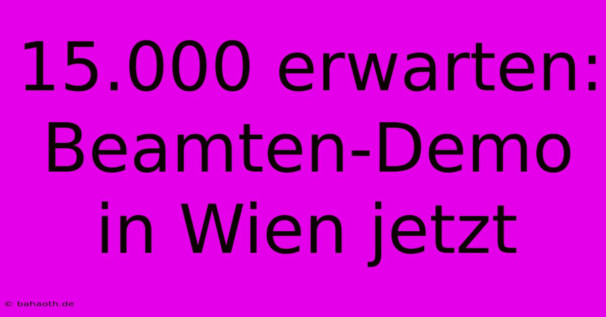 15.000 Erwarten:  Beamten-Demo In Wien Jetzt