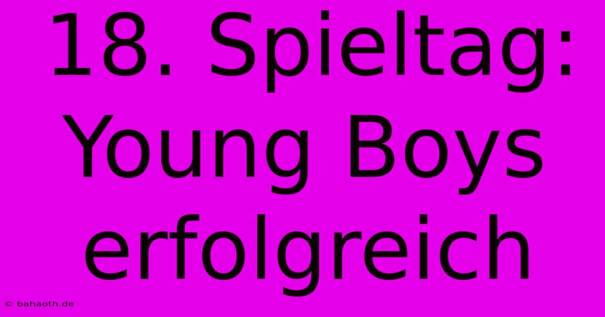 18. Spieltag: Young Boys Erfolgreich