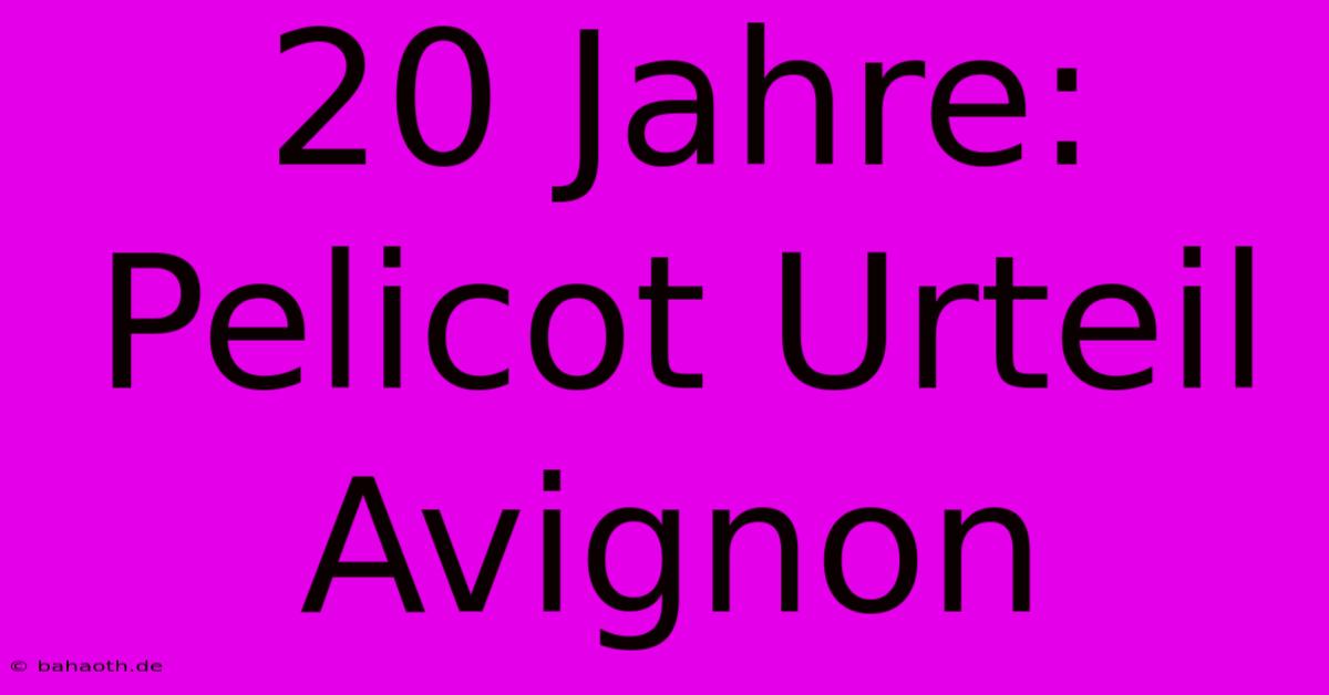 20 Jahre: Pelicot Urteil Avignon