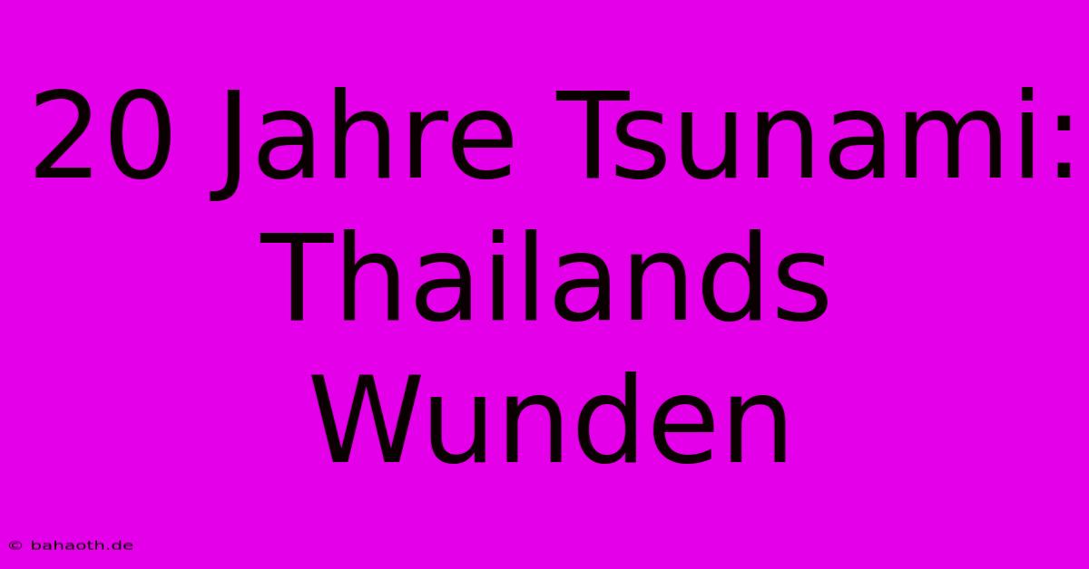 20 Jahre Tsunami: Thailands Wunden