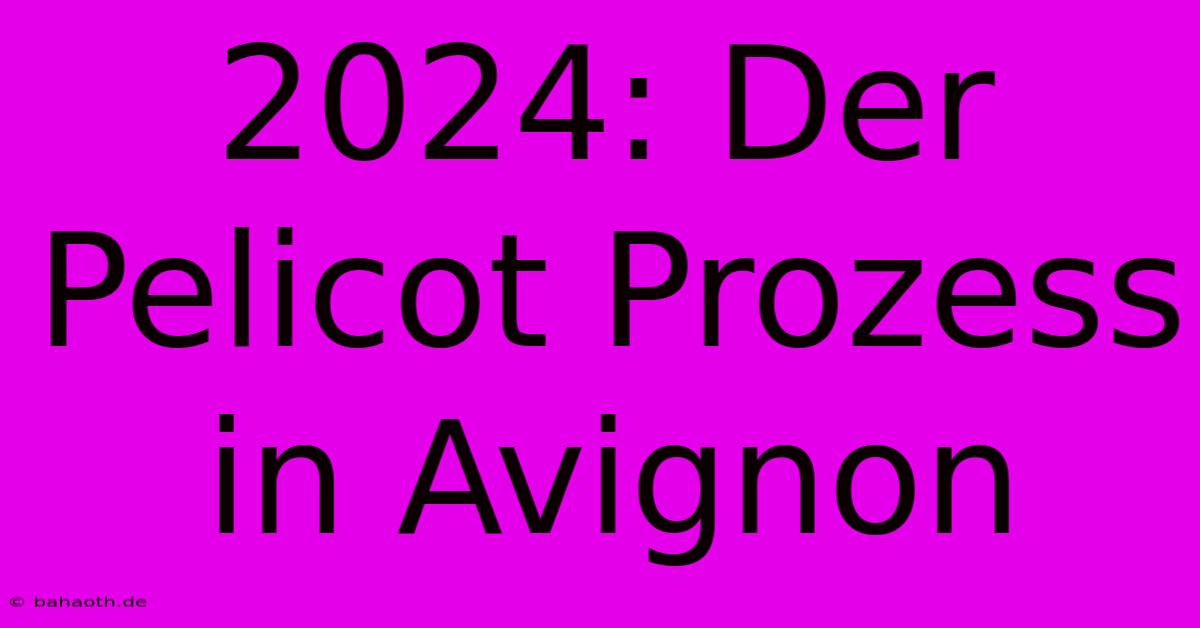 2024: Der Pelicot Prozess In Avignon