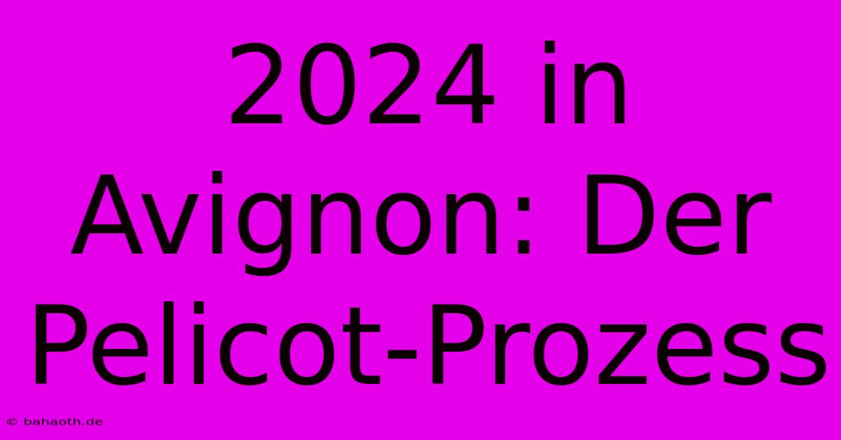 2024 In Avignon: Der Pelicot-Prozess