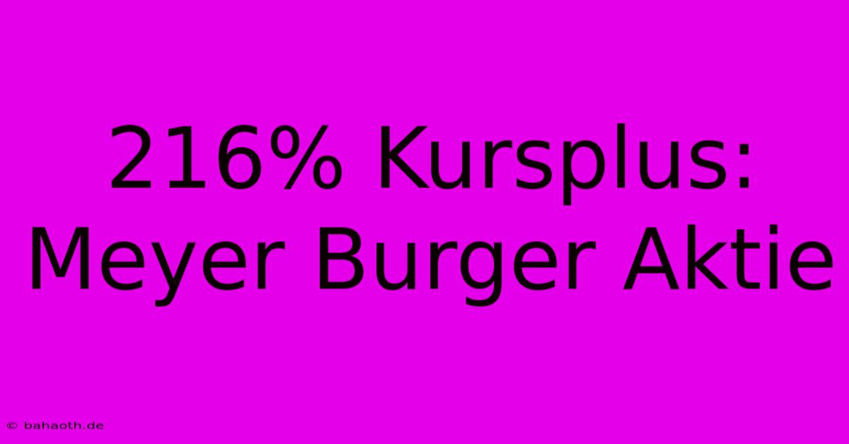 216% Kursplus: Meyer Burger Aktie