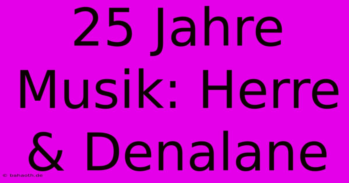 25 Jahre Musik: Herre & Denalane