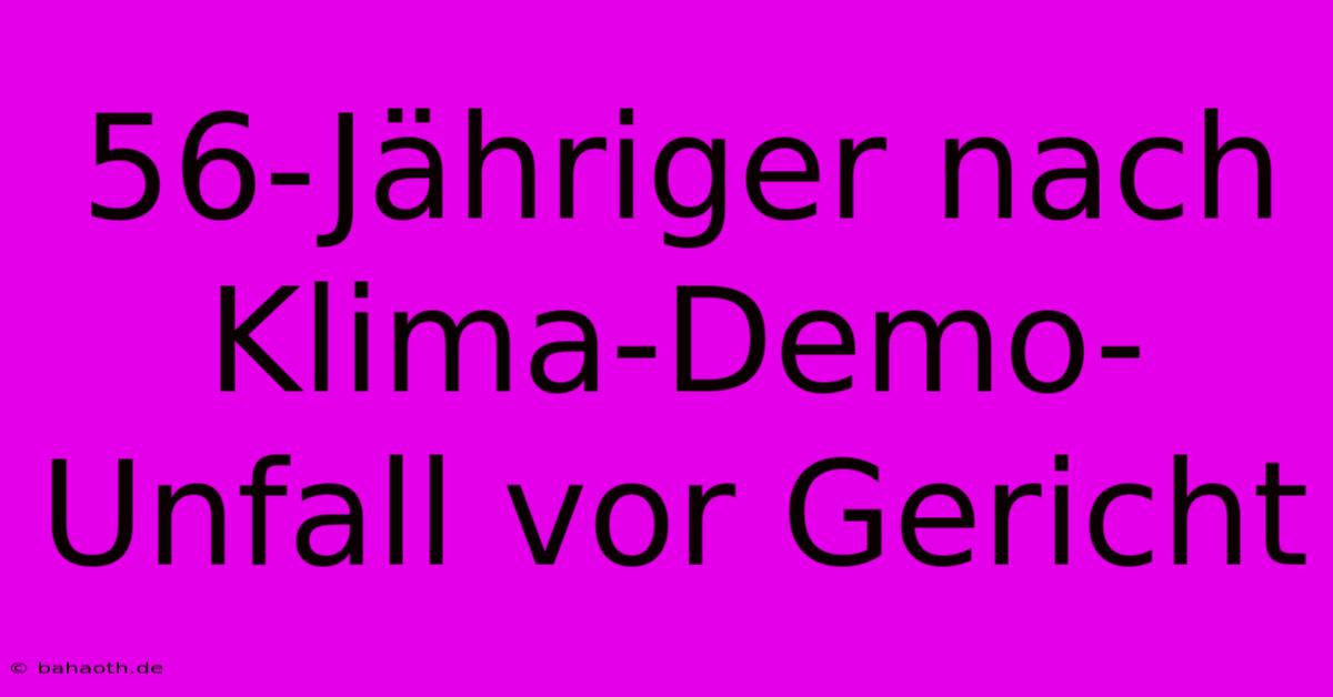 56-Jähriger Nach Klima-Demo-Unfall Vor Gericht