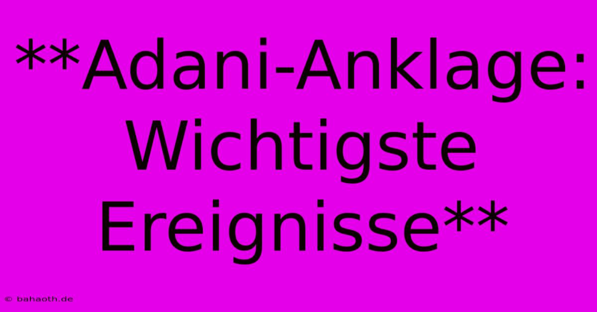 **Adani-Anklage: Wichtigste Ereignisse**