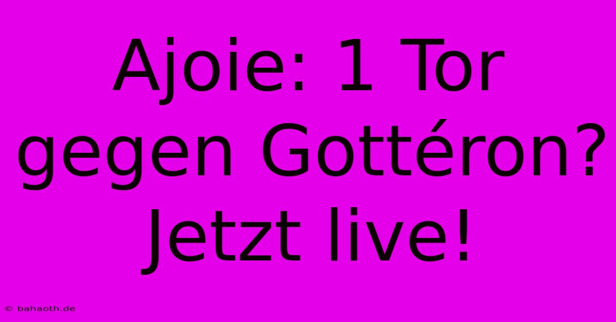 Ajoie: 1 Tor Gegen Gottéron? Jetzt Live!