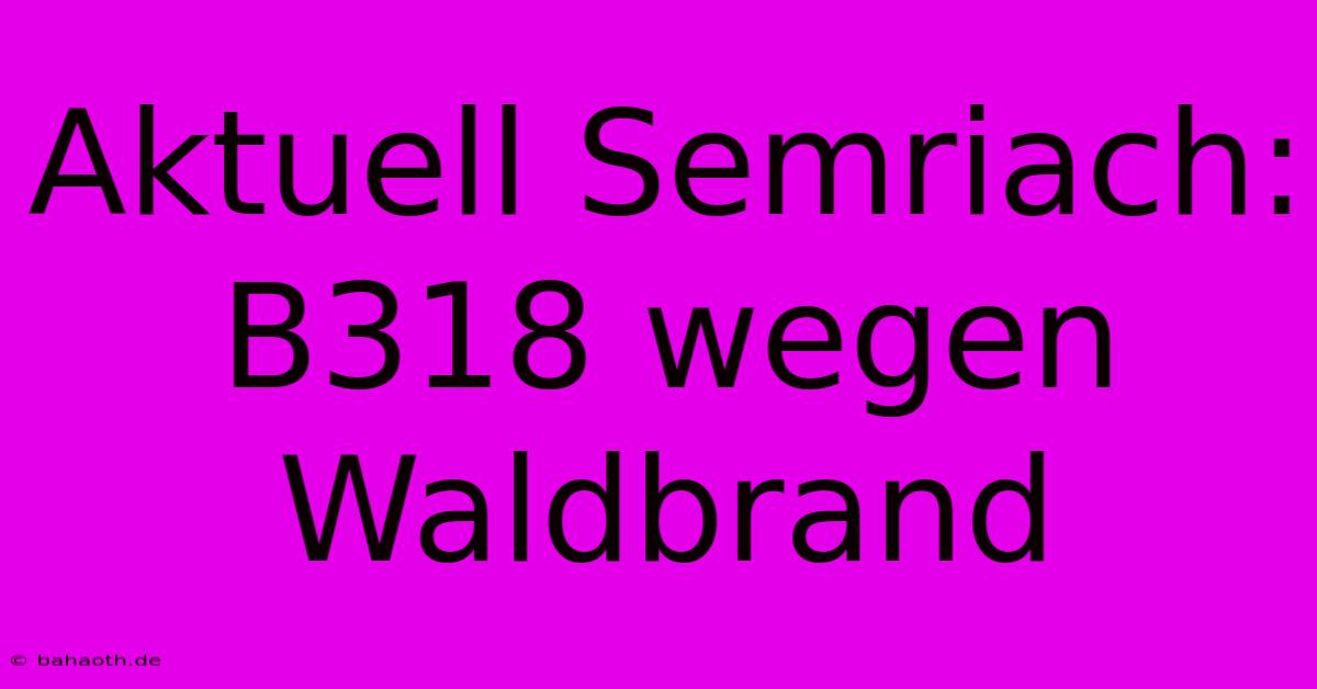 Aktuell Semriach: B318 Wegen Waldbrand