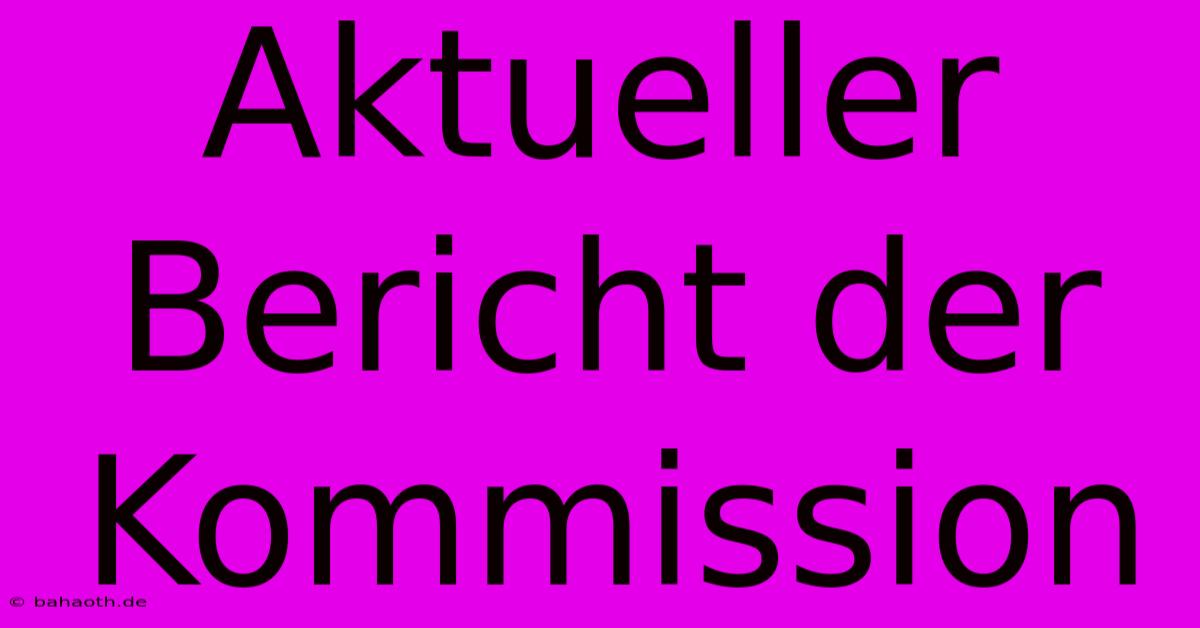 Aktueller Bericht Der Kommission