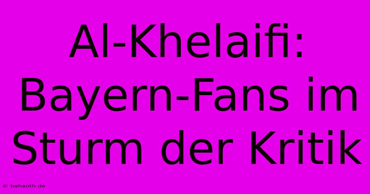 Al-Khelaifi: Bayern-Fans Im Sturm Der Kritik