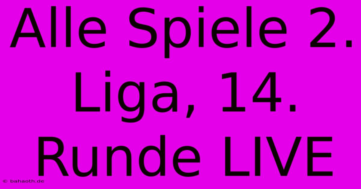 Alle Spiele 2. Liga, 14. Runde LIVE