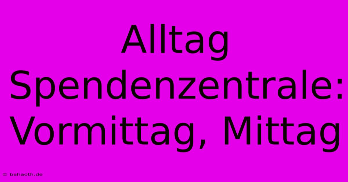 Alltag Spendenzentrale: Vormittag, Mittag