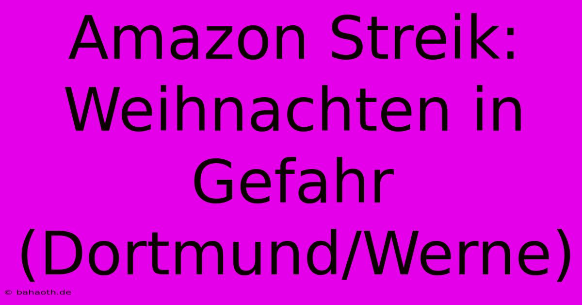 Amazon Streik: Weihnachten In Gefahr (Dortmund/Werne)