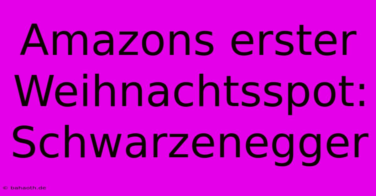 Amazons Erster Weihnachtsspot: Schwarzenegger