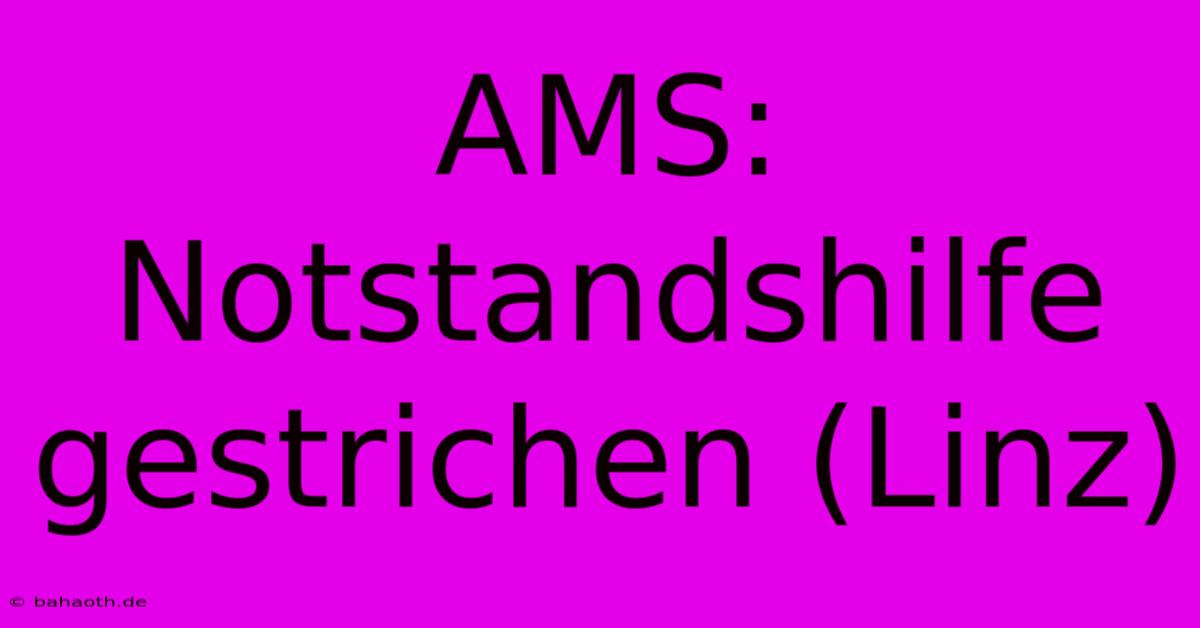 AMS: Notstandshilfe Gestrichen (Linz)