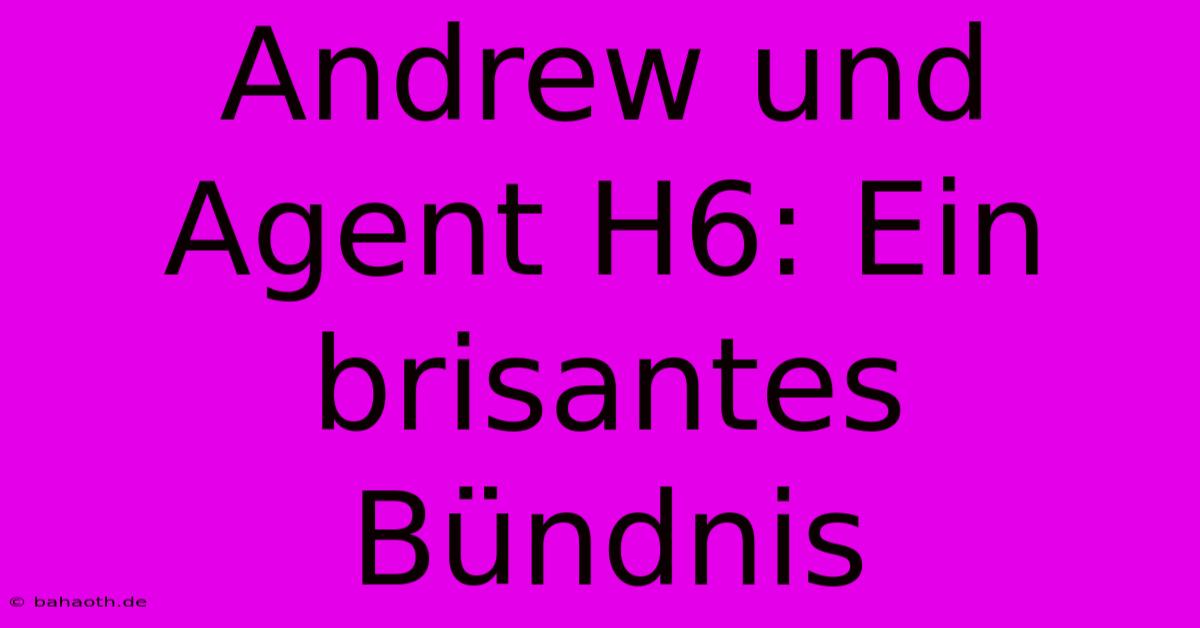 Andrew Und Agent H6: Ein Brisantes Bündnis