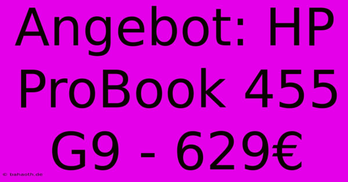 Angebot: HP ProBook 455 G9 - 629€