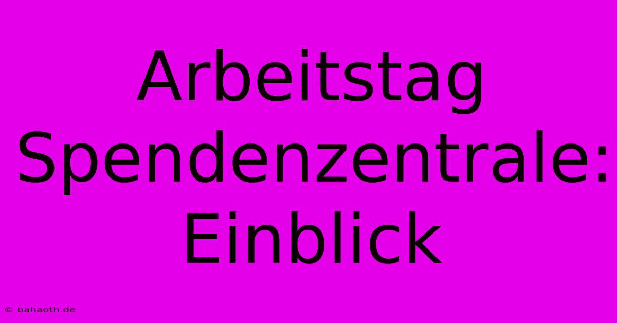 Arbeitstag Spendenzentrale: Einblick