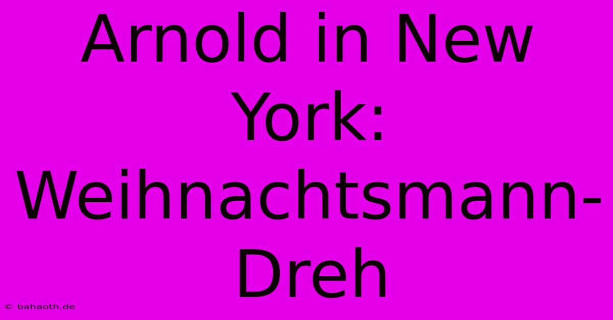 Arnold In New York: Weihnachtsmann-Dreh