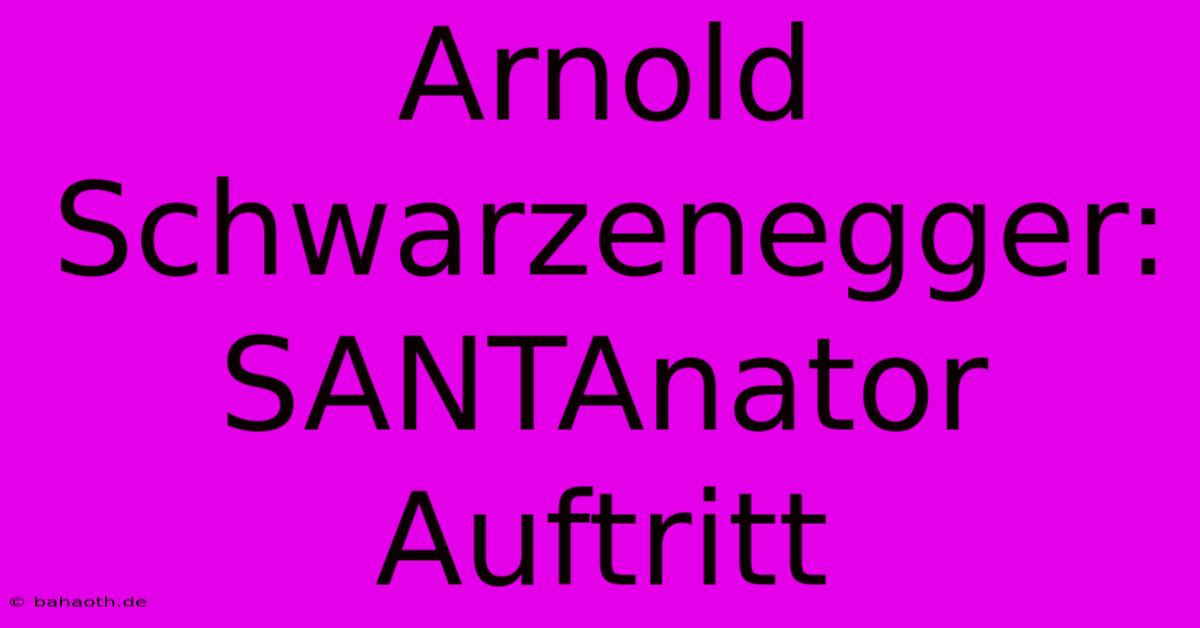 Arnold Schwarzenegger: SANTAnator Auftritt