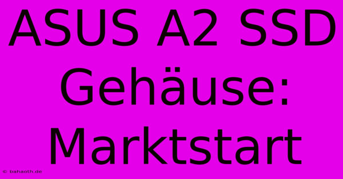 ASUS A2 SSD Gehäuse: Marktstart