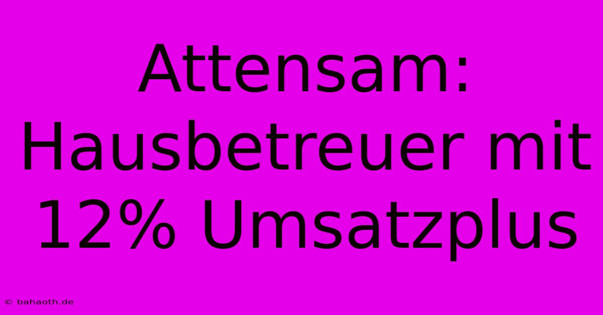 Attensam: Hausbetreuer Mit 12% Umsatzplus