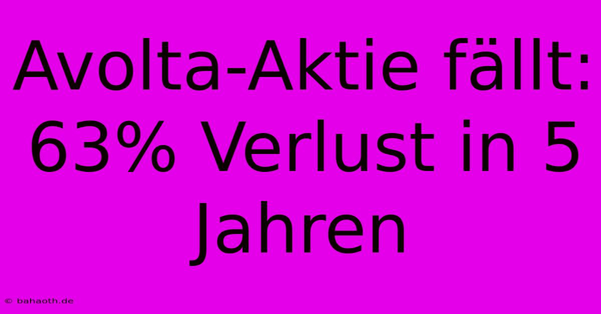 Avolta-Aktie Fällt: 63% Verlust In 5 Jahren