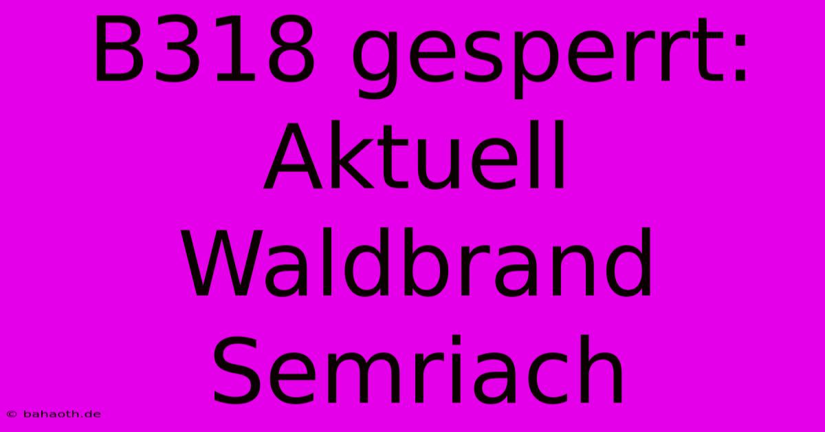 B318 Gesperrt: Aktuell Waldbrand Semriach