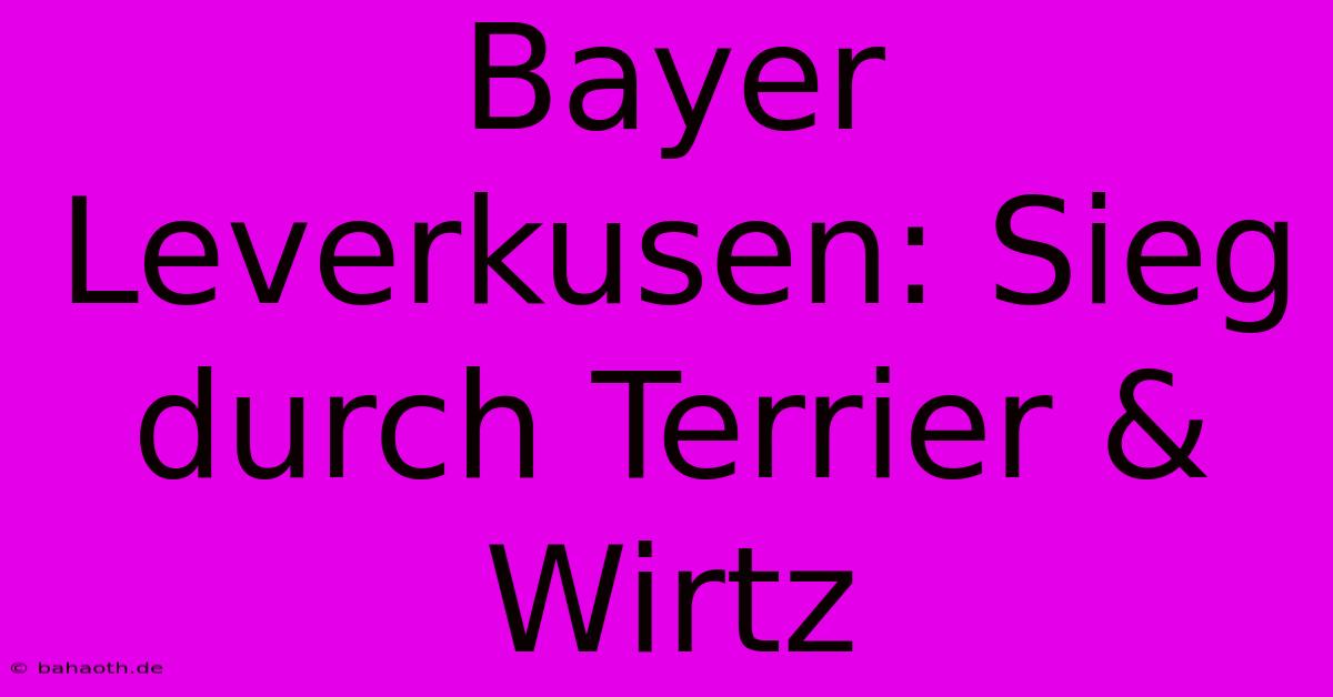 Bayer Leverkusen: Sieg Durch Terrier & Wirtz