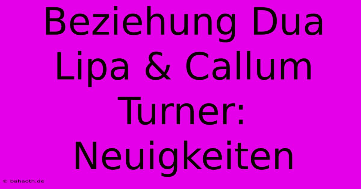 Beziehung Dua Lipa & Callum Turner: Neuigkeiten