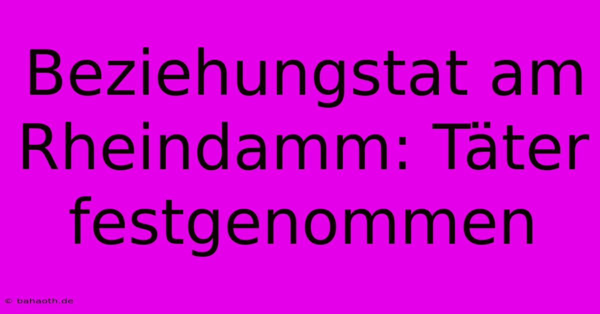 Beziehungstat Am Rheindamm: Täter Festgenommen