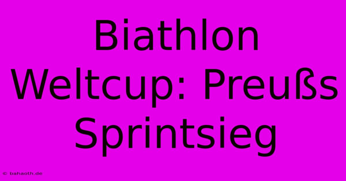 Biathlon Weltcup: Preußs Sprintsieg