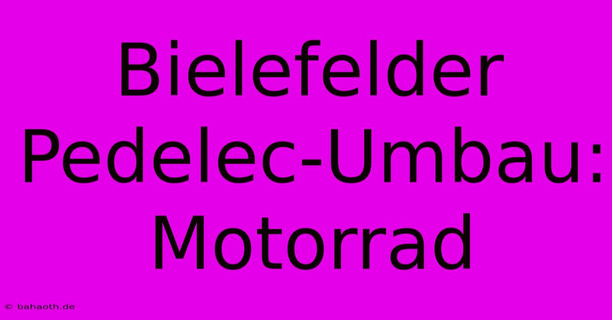 Bielefelder Pedelec-Umbau: Motorrad