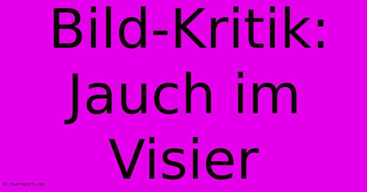 Bild-Kritik: Jauch Im Visier