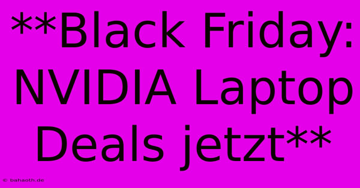 **Black Friday: NVIDIA Laptop Deals Jetzt**