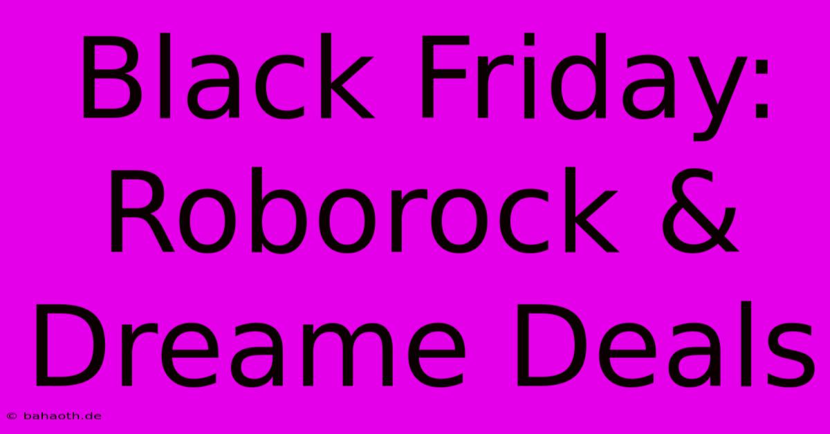 Black Friday: Roborock & Dreame Deals