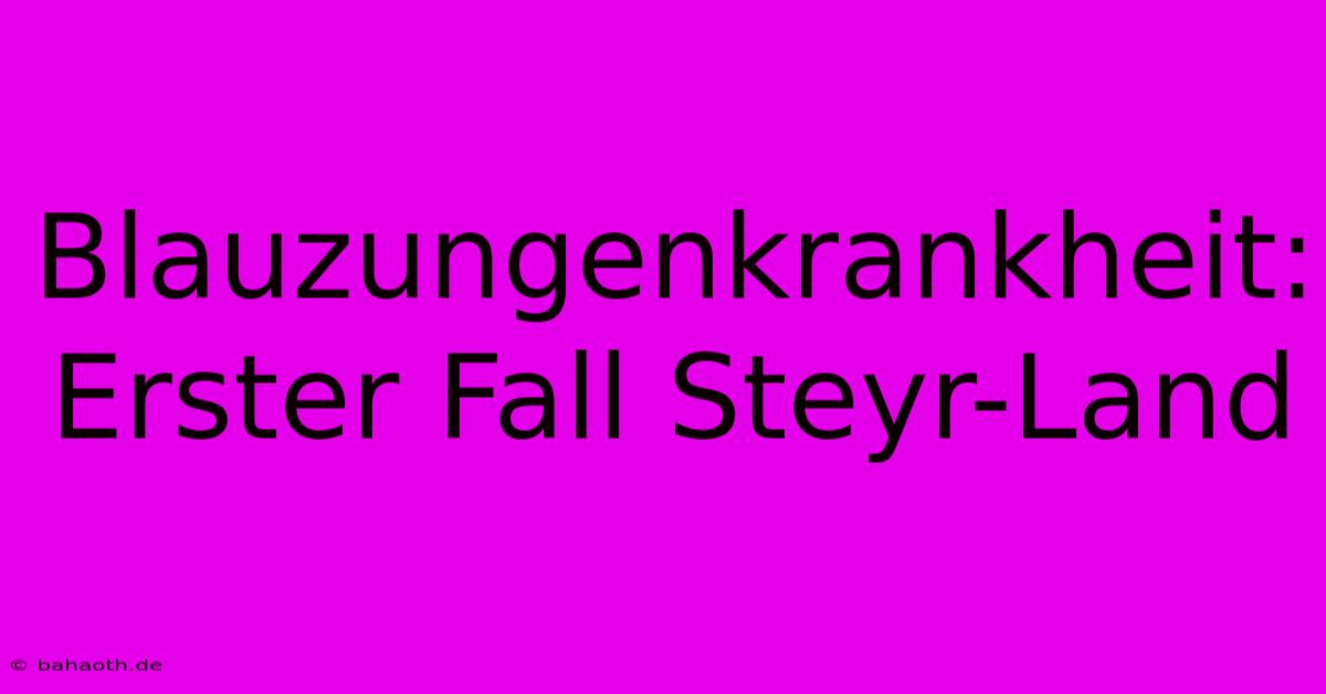 Blauzungenkrankheit: Erster Fall Steyr-Land