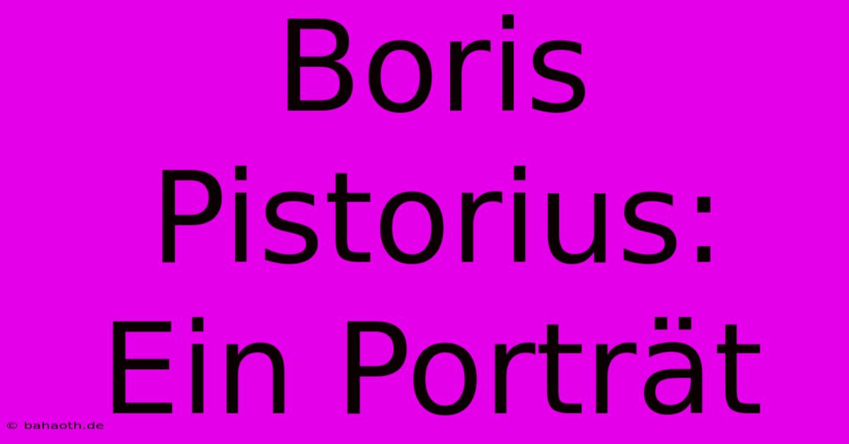 Boris Pistorius:  Ein Porträt