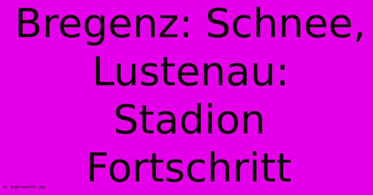 Bregenz: Schnee, Lustenau: Stadion Fortschritt