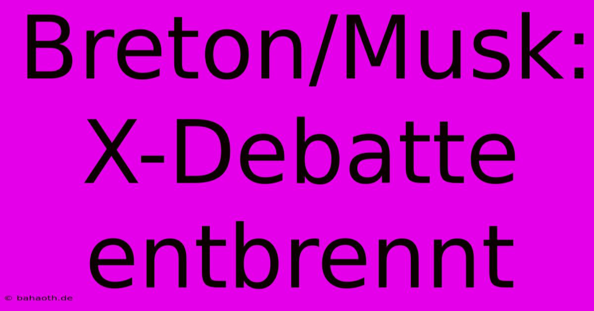 Breton/Musk: X-Debatte Entbrennt