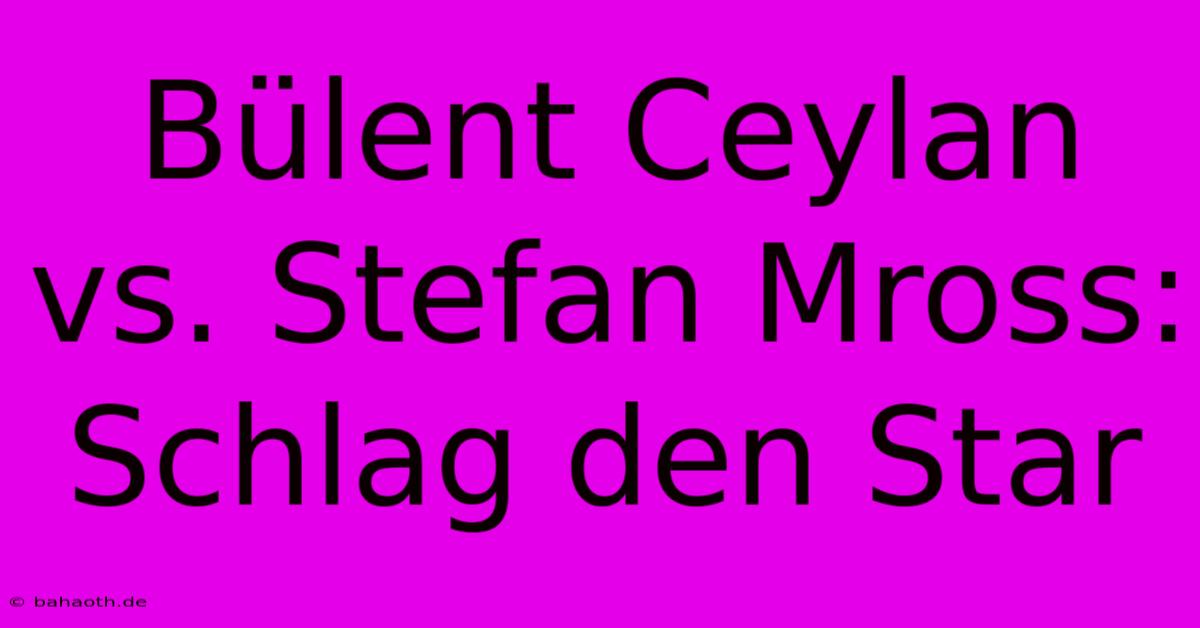 Bülent Ceylan Vs. Stefan Mross: Schlag Den Star