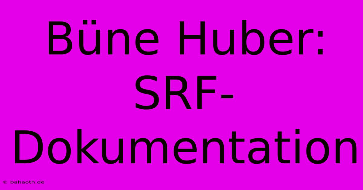 Büne Huber:  SRF-Dokumentation