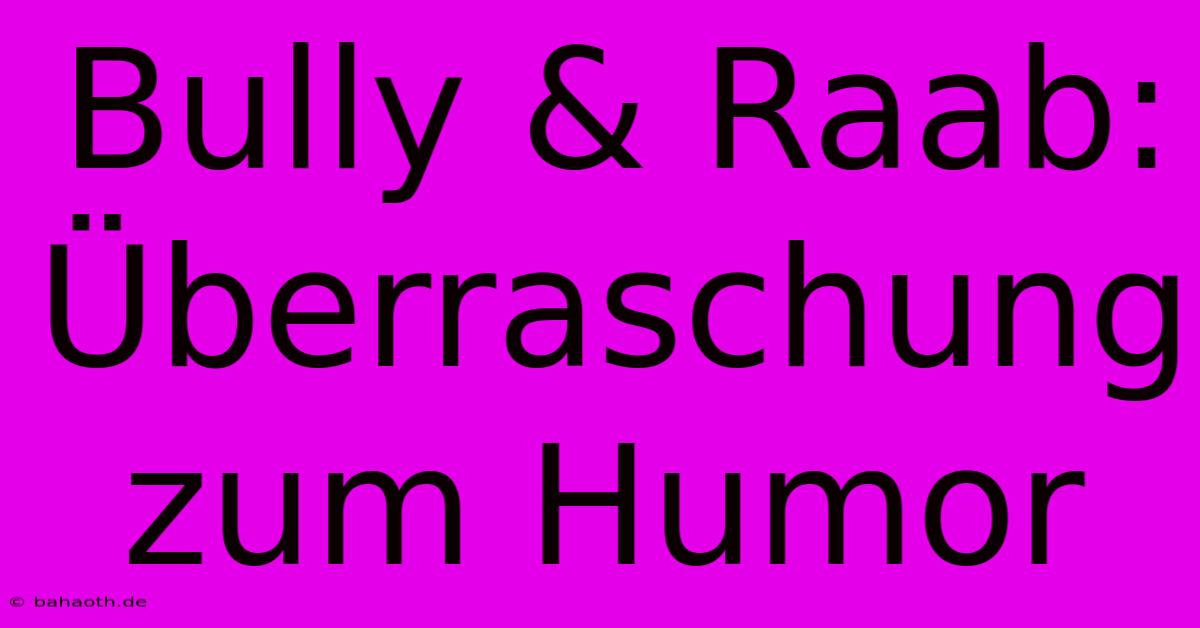 Bully & Raab:  Überraschung Zum Humor