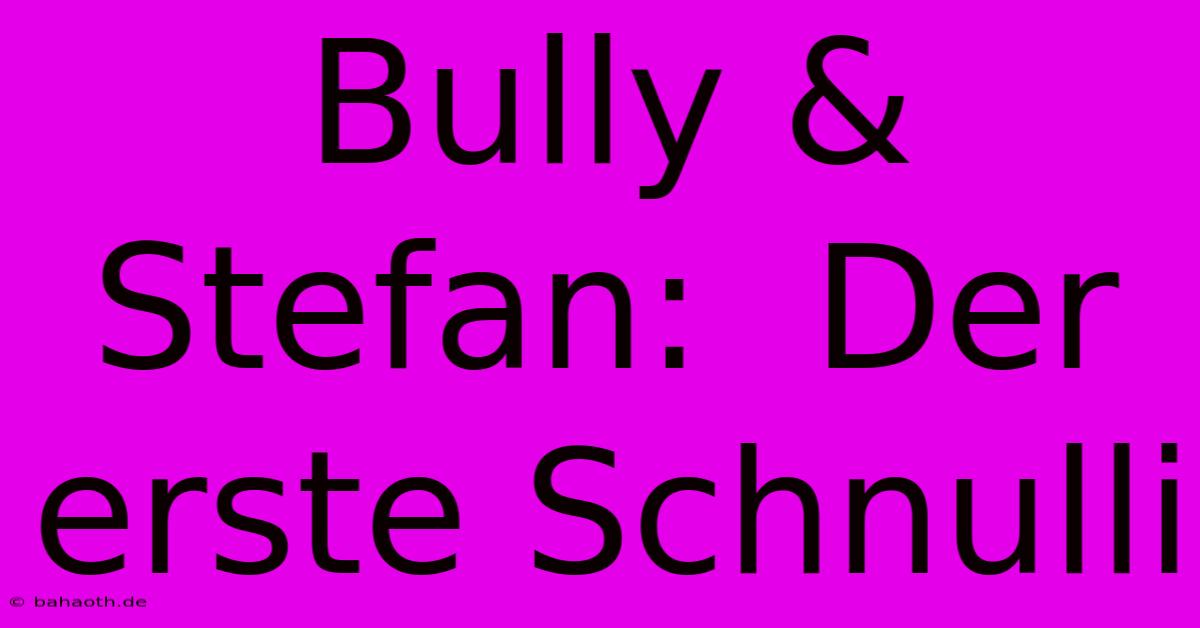 Bully & Stefan:  Der Erste Schnulli