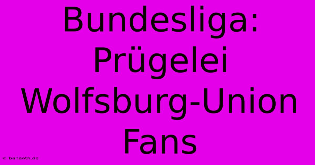 Bundesliga: Prügelei Wolfsburg-Union Fans