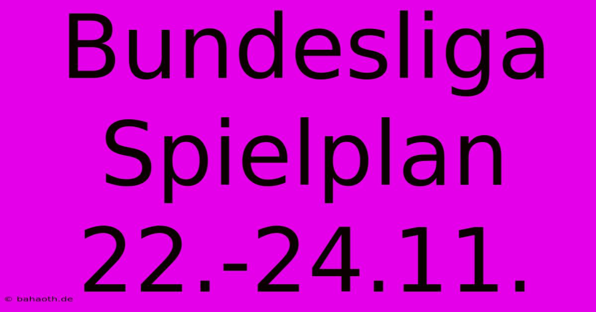 Bundesliga Spielplan 22.-24.11.