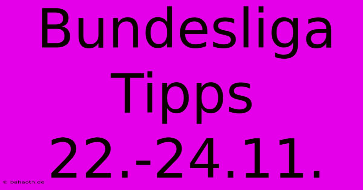 Bundesliga Tipps 22.-24.11.